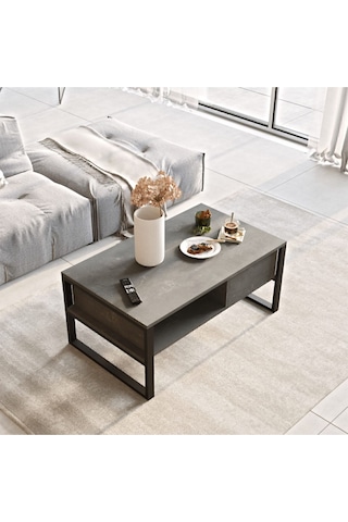 El34 Elanor Metal Orta Sehpa Raflı Beton Ela34-rg Gri