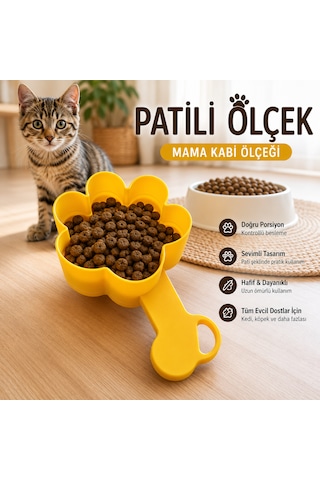 Pati Şekilli Kedi Köpek Mama Ölçeği Mama Küreği Mama Kaşığı Porsiyon Ölçer Pratik Mama Kabı Ölçü Kabı