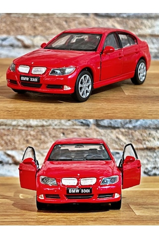 Bmw 330i Çek Bırak Die - Cast Metal Model Araba - Kırmızı 11.5 Cm