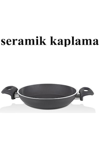 Falez Seramik Sahan 24 Cm Füme Renk Cam Kapaklı Füme