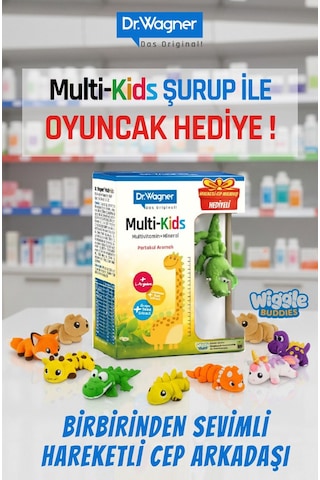 Dr. Wagner Multi-Kids Portakal Aromalı Takviye Edici Gıda 150 ML + Oyuncak Cep Arkadaşı