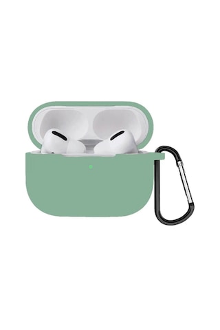 Koodmax Airpods Pro 2. Nesil Uyumlu Silikon Kılıf + Metal Kopça - Açık Yeşil