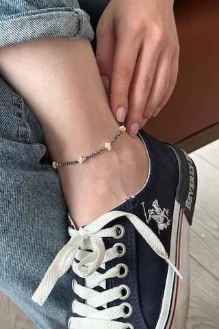 Doğal Barok İncili Dorikalı Spinel Taşlı Kadın Halhal Gümüş