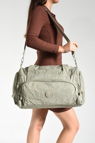 Unisex Kabin Boy Çapraz Askılı Omuz Çantası Seyehat Spor Çantası Hafif Klinkır Kumaş 40 25 Cm Bej