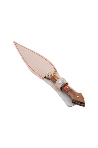 Çift Ağızlı Çerkez Bıçağı - Deri Kılıflı - Epoksi Sap - Büyük - Kırmızı Çok Renkli