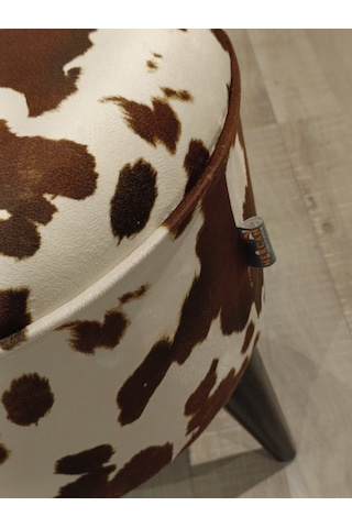 Mercan Mobilya Leopar Desnli Bench Puf 43 Cm 43 Cm