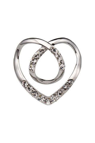 Altın Kadın Metal Taklidi Eşarp Kalp Eşarp Broş Klip Tişört E7u0 Altın