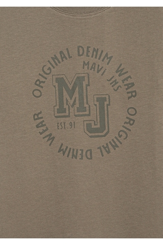 Mavi - Mj Logo Baskılı Haki Tişört 6610395-86961 Yeşil