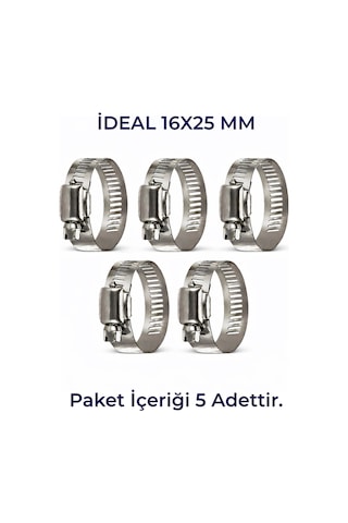 Hortum Kelepçesi 5 Adet 16x25' Lik