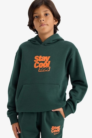 Defacto Kapüşonlu Baskılı İçi Yumuşak Tüylü Sweatshirt Erkek Çocuk E9596A825AU Yeşil