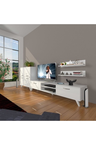 Decoraktiv Eko On Slm Dvd Retro Tv Ünitesi Tv Sehpası Beyaz