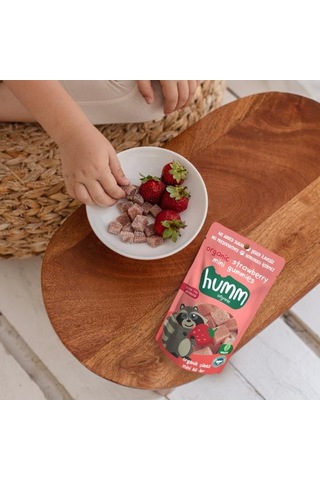 Organik Çilekli Glutensiz Vegan Mini Küpler 30 Gr