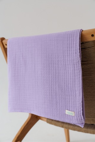 Organik Pamuk Ekstra Yumuşak 4 Katlı Müslin Battaniye Lavanta 85x100 CM Açık Mor