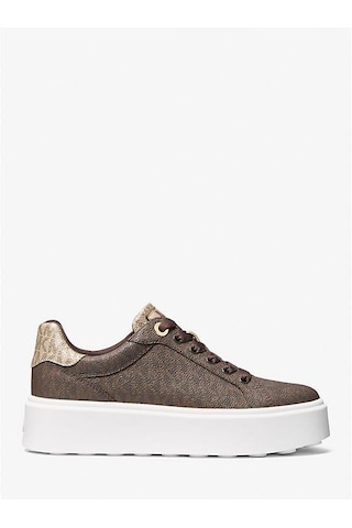 Michael Kors Romey Metallic Two-tone Signature Logo Platform Sneaker Kahve Rengi