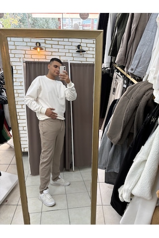Tuba Toptaş Pike Jogger Pantolon Bej