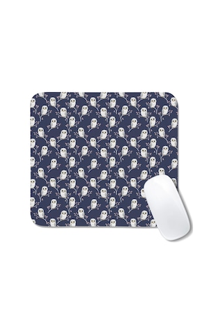 Owl Temalı Mouse Pad, Dikişli Kenar, Pürüzsüz Doku, Su Geçirmez Kaymaz Kauçuk Taban, 20x22.5cm-a7