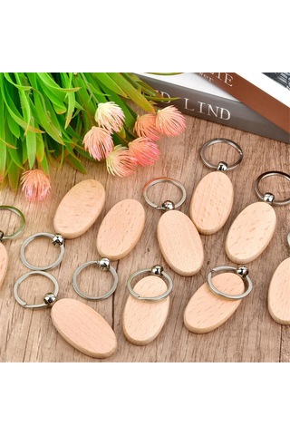 Gatherco 30 Adet Oval Ahşap Anahtarlık Boşluğu Bitmemiş Ahşap Anahtarlık Boş Anahtarlık Anahtarlık Etiketi Ahşap Gravür Boş Anahtarlıklar