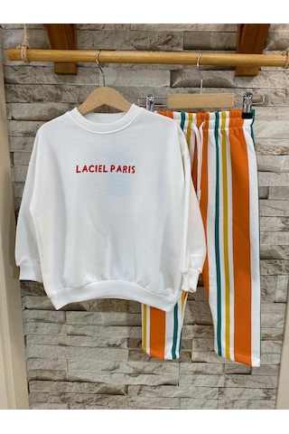 Lacıel Parıs Orenge Fruıts Grafiti Çocuk Eşofman Takım Beyaz