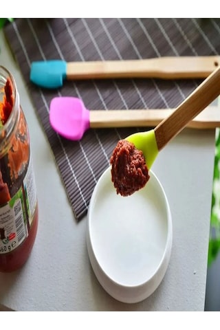 3'lü Bambu Mutfak Spatula Seti Uzun Ahşap Çok Renkli Diğer