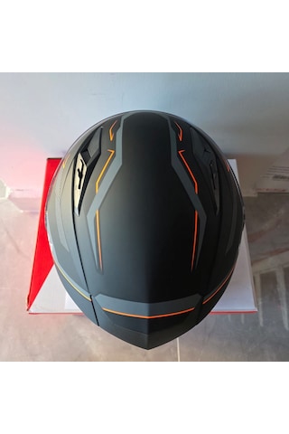 Çenesiz Kask Jk-512 Vizörlü Şeffaf Camlı Gri Turuncu M Mat Siyah - Turuncu M