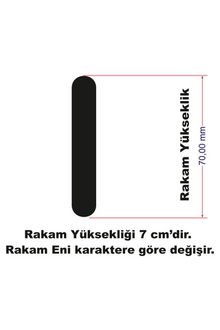 Stencil Rakam Boyama Şablonu X054-sayı Rakam Yüksekliği 7 Cm