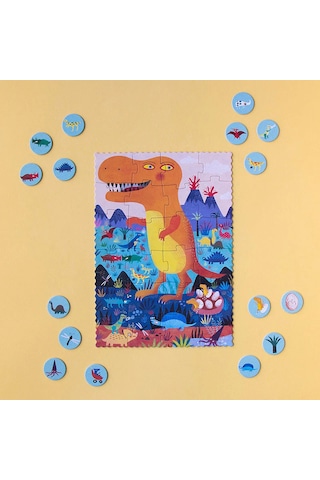 Londji Pocket Puzzle - My Little Dino -24 Parçalı Cep Yapbozu Küçük Dinazorum Canlı Renkler