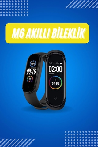 Mey İthalat Akıllı Uyumlu Bileklik M6 Adımsayar Spor Modları Çağrı Görme Türkçe Menü