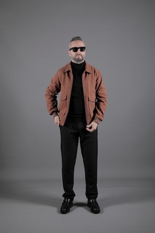 Ohepmoda Torba Cepli Ribanalı Erkek Kaşe Kaban Mont Kahverengi