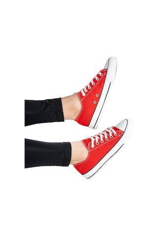 Unisex Keten Spor Ayakkabı Kırmızı
