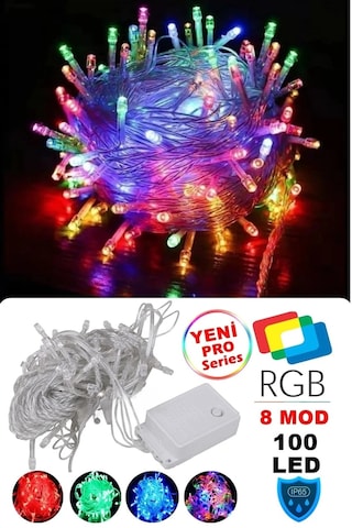 10 Metre Rgb 100 Prinç Led Aydınlatma Dekor Süsü Balkon Kutlama Parti Çok Renkli Rgb