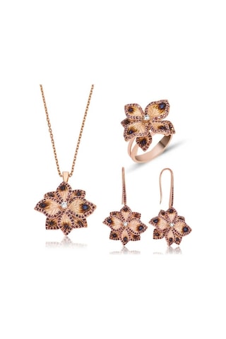 Gümüş Menekşe Çiçeği Kadın Set (551168040)