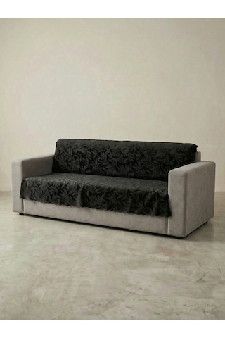Sofline Kaymaz Tabanlı Tay Tüyü Çekyat, Koltuk, Kanepe Örtüsü 175x210cm Siyah
