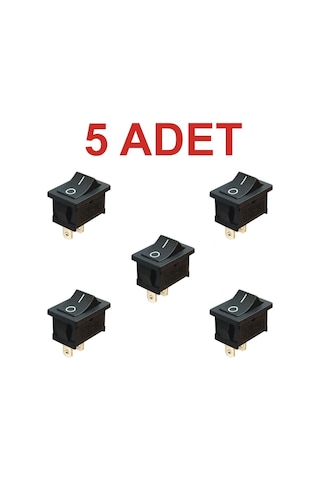 5 Adet 2 Pin Anahtar Güç Anahtarı On-off Rodevino