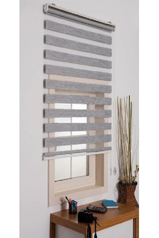 Networkavm Gri Mz666 Etek Dilimsiz Stor Zebra Perde 140 X 293 Gri