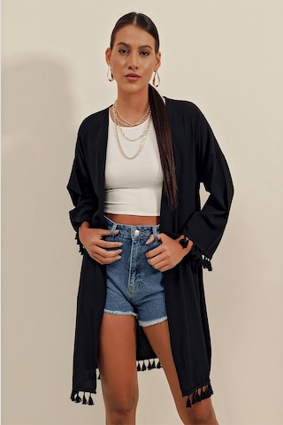 5833 Fırfırlı Kimonıo - Siyah 5833bgd19-001-12277 001