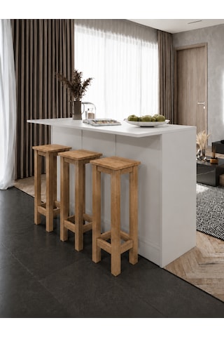 Gora Tabure - 40cm - Bar Sandalyesi - Bar Taburesi Atlantik Çam