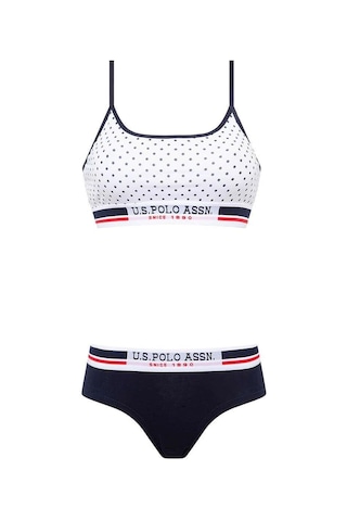 U.s. Polo Assn. 66252 Kadın Puanlı Büstiyer Şort Takım 001