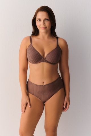 Suwen Stripe Basic Yüksek Bel Slip Külot Sw4030100 Vizon