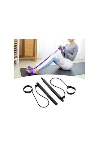 Suntek 2 Bölüm Pilates Bar Egzersiz Çubuğu Güç Siyah Siyah