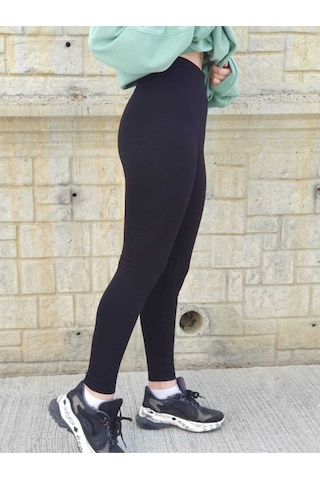 Incebelli Kadın Siyah Sıkılaştıcı Toparlayıcı Yüksek Bel Kalın Kemerli Çelik Örme Taytsiyahm Siyah