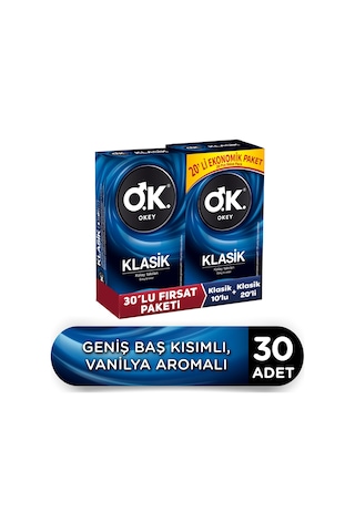 Okey Klasik Prezervatif 30'lu