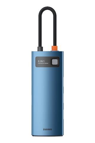 Baseus Metal Gleam 6in1 Multifonksiyonel Hub Dock Station Mavi