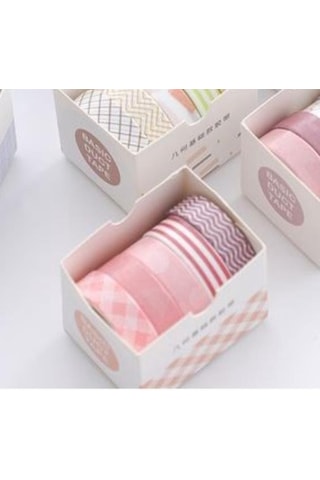Washi Desenli Bant Baskılı Yapışkanlı Maskeleme Kağıdı Desenli 5 Adet K1