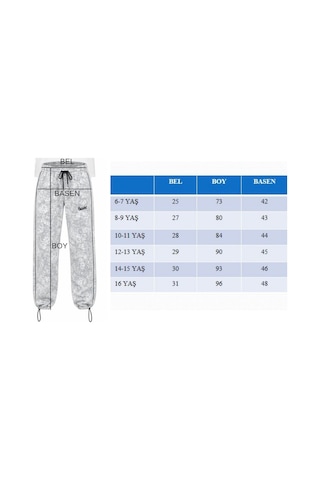 Pina Kids Kız Çocuk Beli İpli Rahat Kesim Paça Ayarlanabilir Lastikli Eşofman Altı Esf7012 siyah