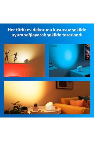 Philips Smart Lighting Squire Lite Akıllı Masa Lambası - Beyaz - Google Home, Alexa, Homekit Ve Matter Uyumlu Çok Renkli