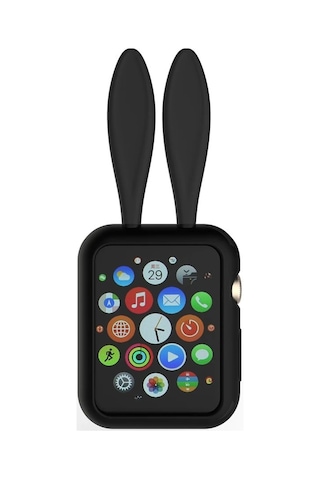 Ally Apple Watch Uyumlu 1-2-3-4 42mm Tavşan Figürü Silikon Kılıf- 5775