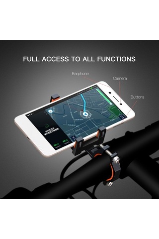 Fortunelane Dayanıklı Alüminyum Bisiklet Telefon Tutucu - Şok Emici Silikon, Mavi Mavi