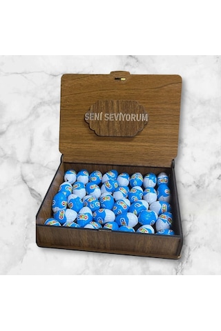 Ozmo Mini Yumurta Seni Seviyorum Yazılı Ahşap Hediye Kutusu 35 Adet Yumurta Sevdiklerinize Hediye Ozmo Mini Eggs Ahşap Kutulu