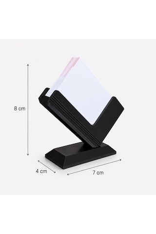 Masaüstü Kartvizitlik Standı, Modern Tasarım, Siyah, 8x7x4 Cm, Kartvizit Düzenleyici Pla 3d Baskı