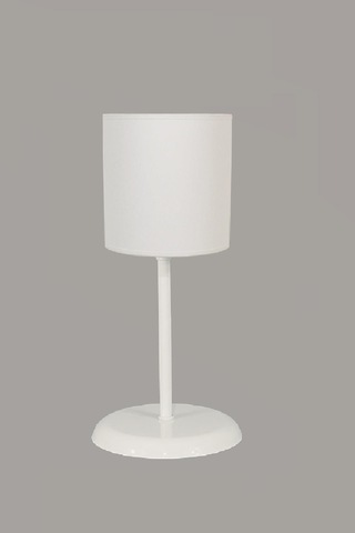 Şenay Aydınlatma Modern Metal Ayak Silindir Kumaş Abajur-Beyaz Diğer